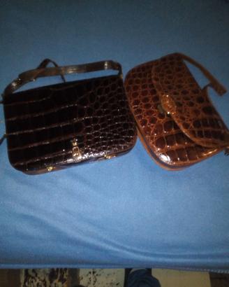 Borse vintage di   pelle e pelle coccodrillo