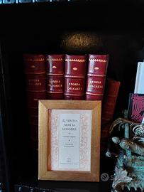 Cornice  legno foglia oro ’70 inserto letterario