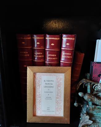 Cornice  legno foglia oro ’70 inserto letterario