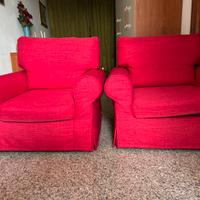 Poltrone “Poltrone e Sofà” in tessuto rosse