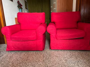 Poltrone “Poltrone e Sofà” in tessuto rosse