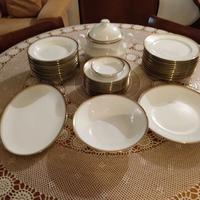 servizio piatti con bordo in oro da 12