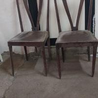 coppia di sedie in legno anni 50