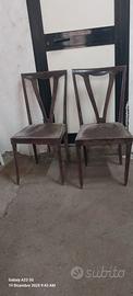 coppia di sedie in legno anni 50