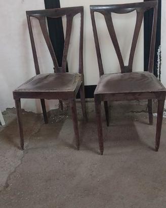 coppia di sedie in legno anni 50