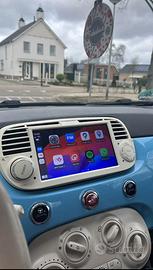 Autoradio fiat 500 bianco/nero carplay-AndroidAuto