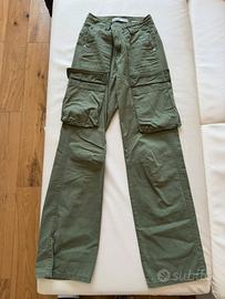 Jeans verde cargo donna