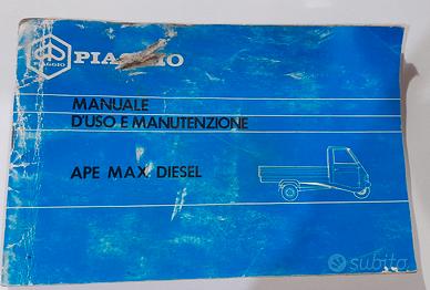 Libretto uso e manutenzione APE max diesel