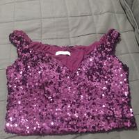 Top con paillettes viola