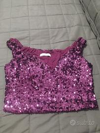 Top con paillettes viola