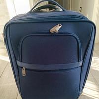 trolley tessuto blu 3 scomparti