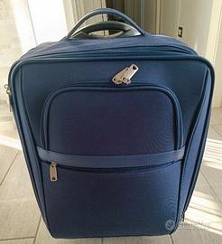 trolley tessuto blu 3 scomparti