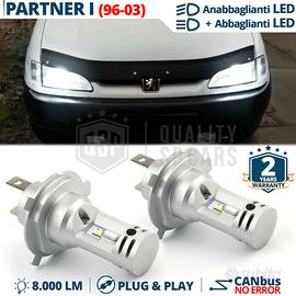 Lampadine LED H4 per Peugeot Partner 1 Luce Bianca