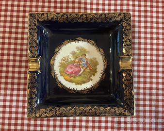 Posacenere Limoges Castel - Porcellana e Oro 22k