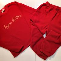 Pigiama donna invernale pile rosso tasche caldo