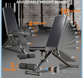 Panca inclianbile e pesi palestra