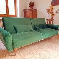 Divano-Letto Sweeek Oskar 2/3 Posti Velluto Bosco