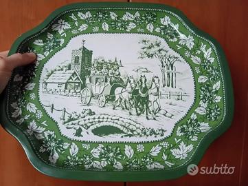 VECCHIO VASSOIO INGLESE IN METALLO VINTAGE 