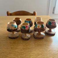 Bicchieri in legno vintage