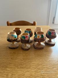 Bicchieri in legno vintage