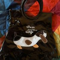 Borsa donna licida con applicazione cane - nuova