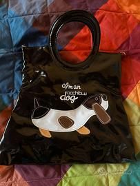 Borsa donna licida con applicazione cane - nuova