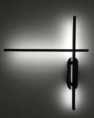 Lampada parete Led metallo nero/acrilico bianco