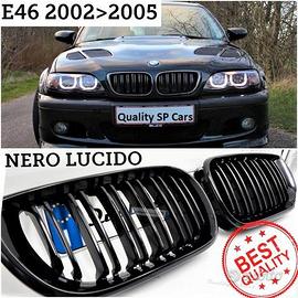 GRIGLIE Doppio Rene per BMW Serie 3 E46 Nera Lucid