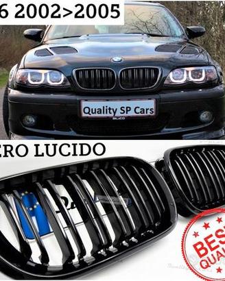 GRIGLIE Doppio Rene per BMW Serie 3 E46 Nera Lucid