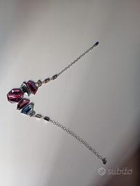 Collana Swarovski originale multicolore con cigno