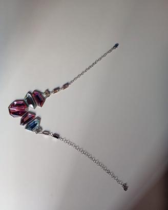 Collana Swarovski originale multicolore con cigno