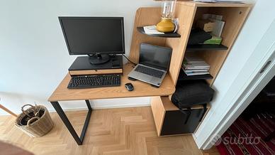 Scrivania 50x137h cm con libreria [Deghi]