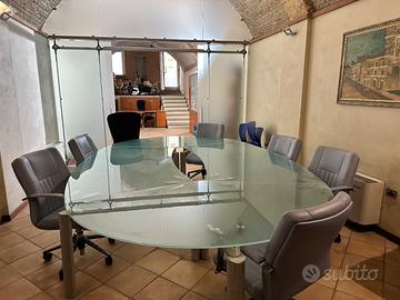 Tavolo riunioni in vetro temperato