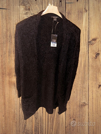 Cardigan lungo nero, molto Morbido