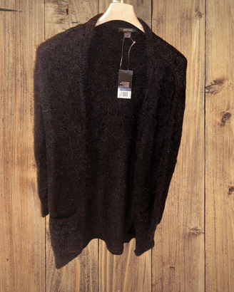 Cardigan lungo nero, molto Morbido