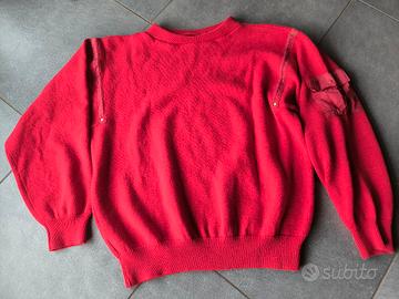 Maglione uomo rosso in lana 