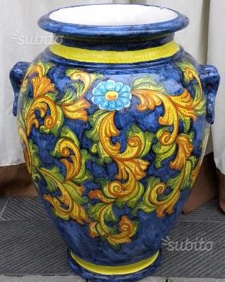Orcio in ceramica vietrese maiolicato a mano