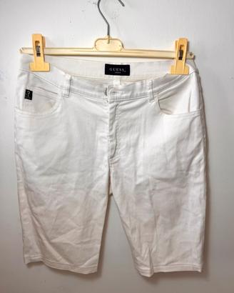 Pantaloncini donna Guess bianchi slim fit