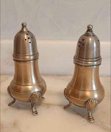 Set Saliera / Pepiera In Ottone Vintage
