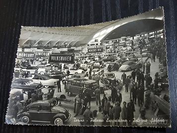 cartolina Torino Palazzo Esposiz salone auto 1955