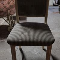 6 sedie in stoffa e legno