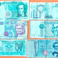 *6x banconote repubblica 5000 2000 1000 500 lire**