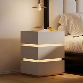 Comodino Homary Lumio 3 cassetti bianco
