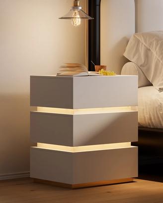 Comodino Homary Lumio 3 cassetti bianco