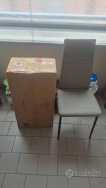 4 sedie nuove cucina in pelle beige chiaro