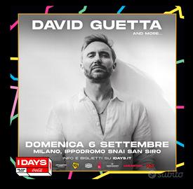 David Guetta 6 settembre Milano 2 biglietti