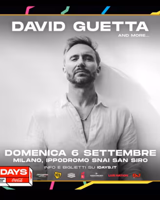 David Guetta 6 settembre Milano 2 biglietti
