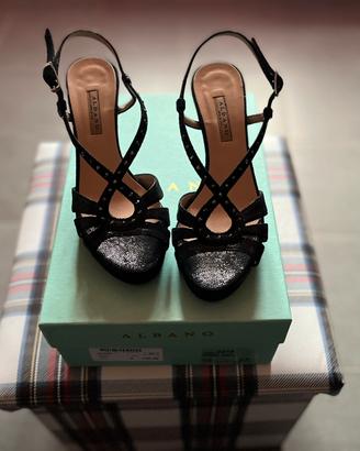 Sandalo nero glitter ALBANO