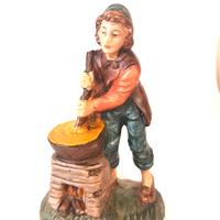 Presepe 10 cm pastore paiolo polenta CARTAPESTA