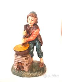 Presepe 10 cm pastore paiolo polenta CARTAPESTA